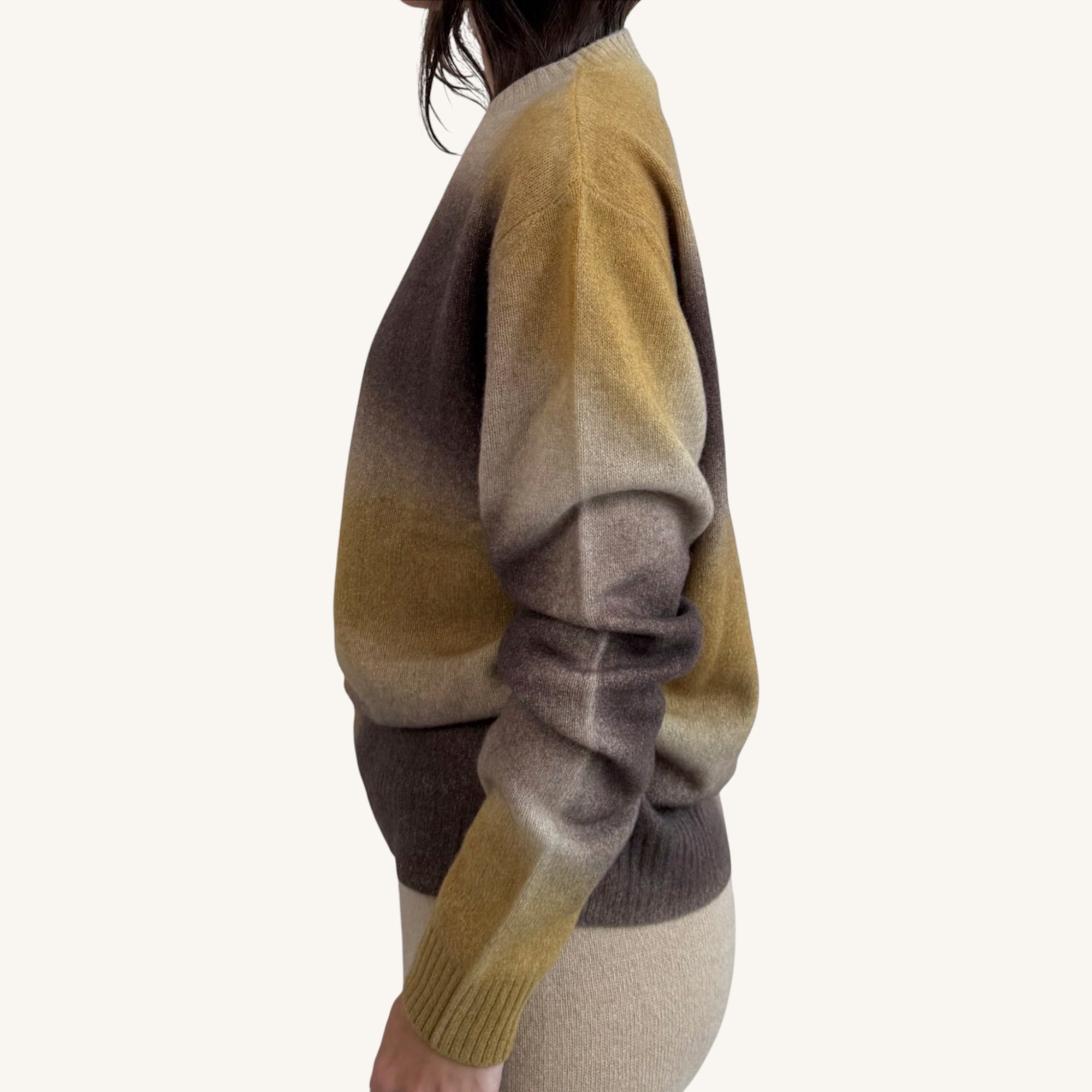 Patterned crew neck sweater