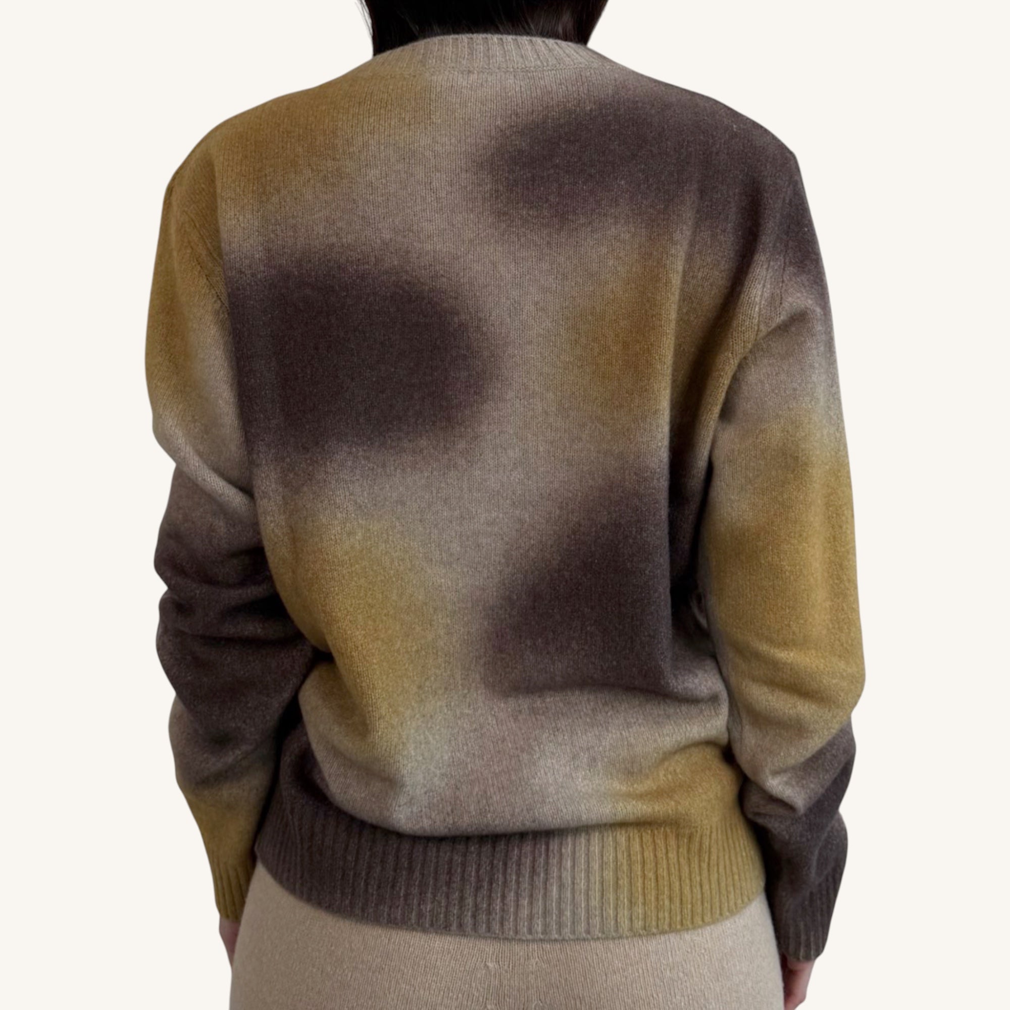 Patterned crew neck sweater