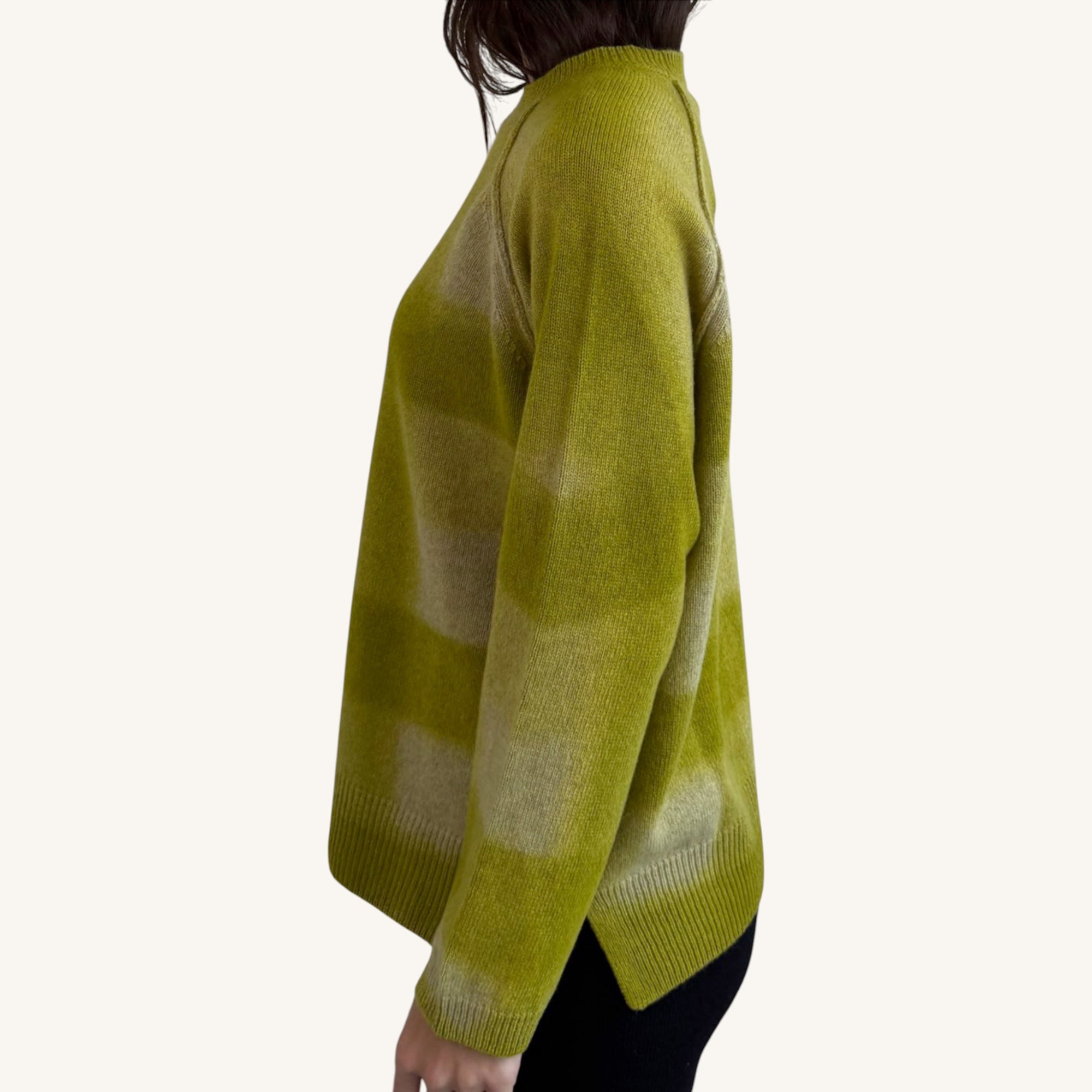 Check crew neck sweater