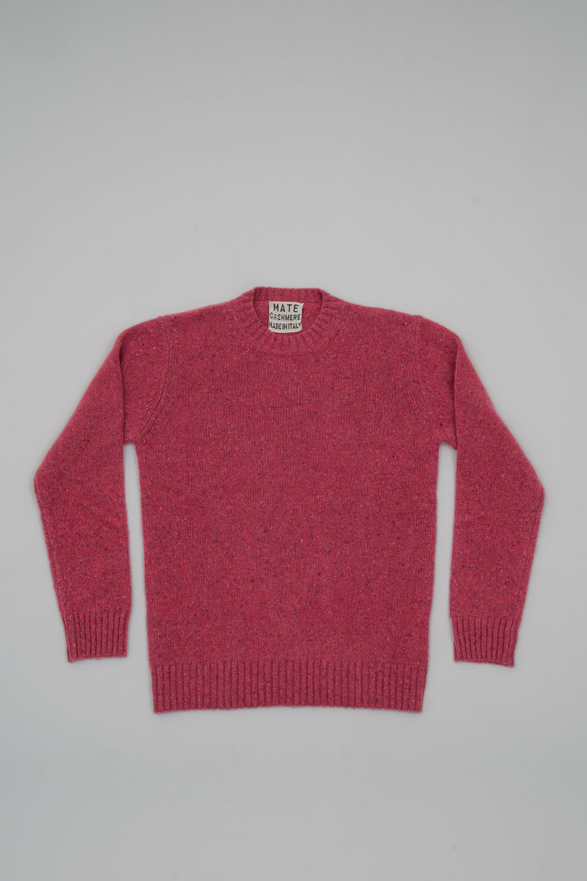Cashmere crew neck with buttons