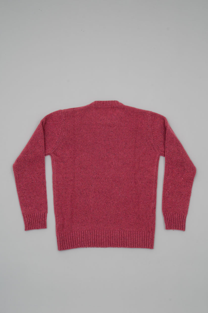 Cashmere crew neck with buttons