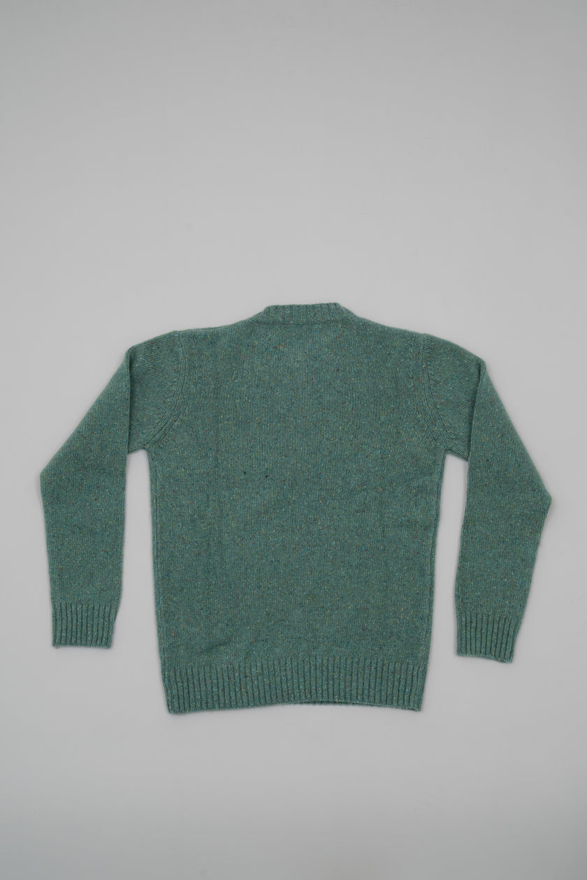 Cashmere crew neck with buttons