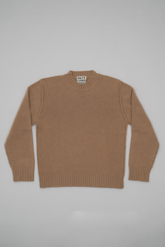 Cashmere sweater with exposed stitching