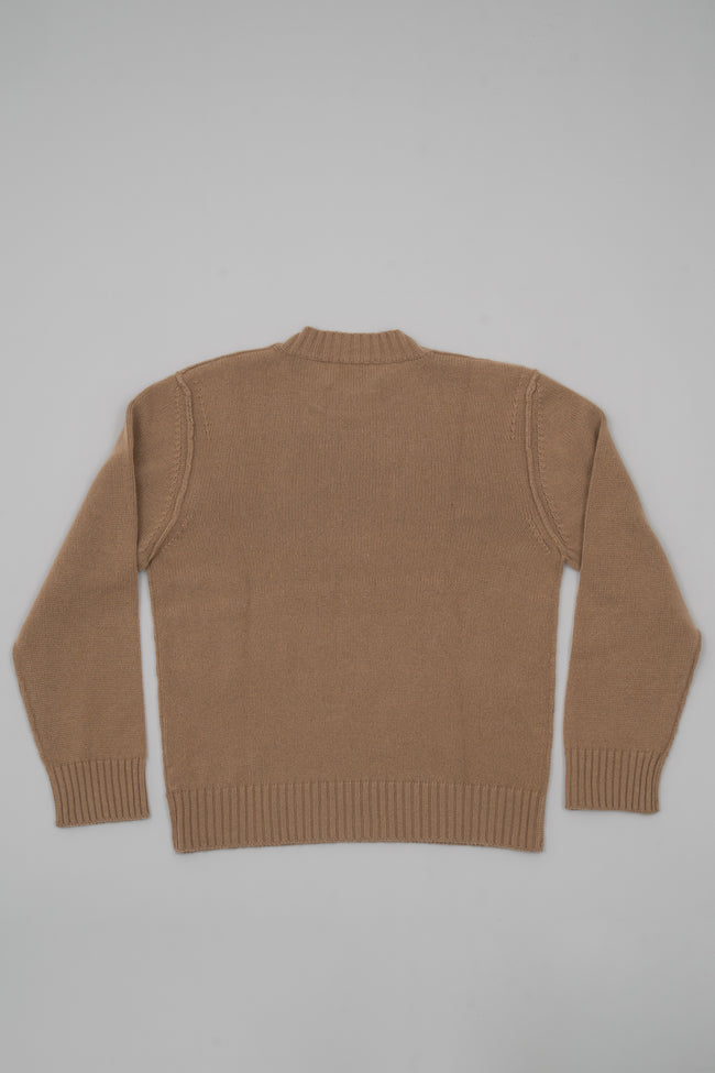 Cashmere sweater with exposed stitching