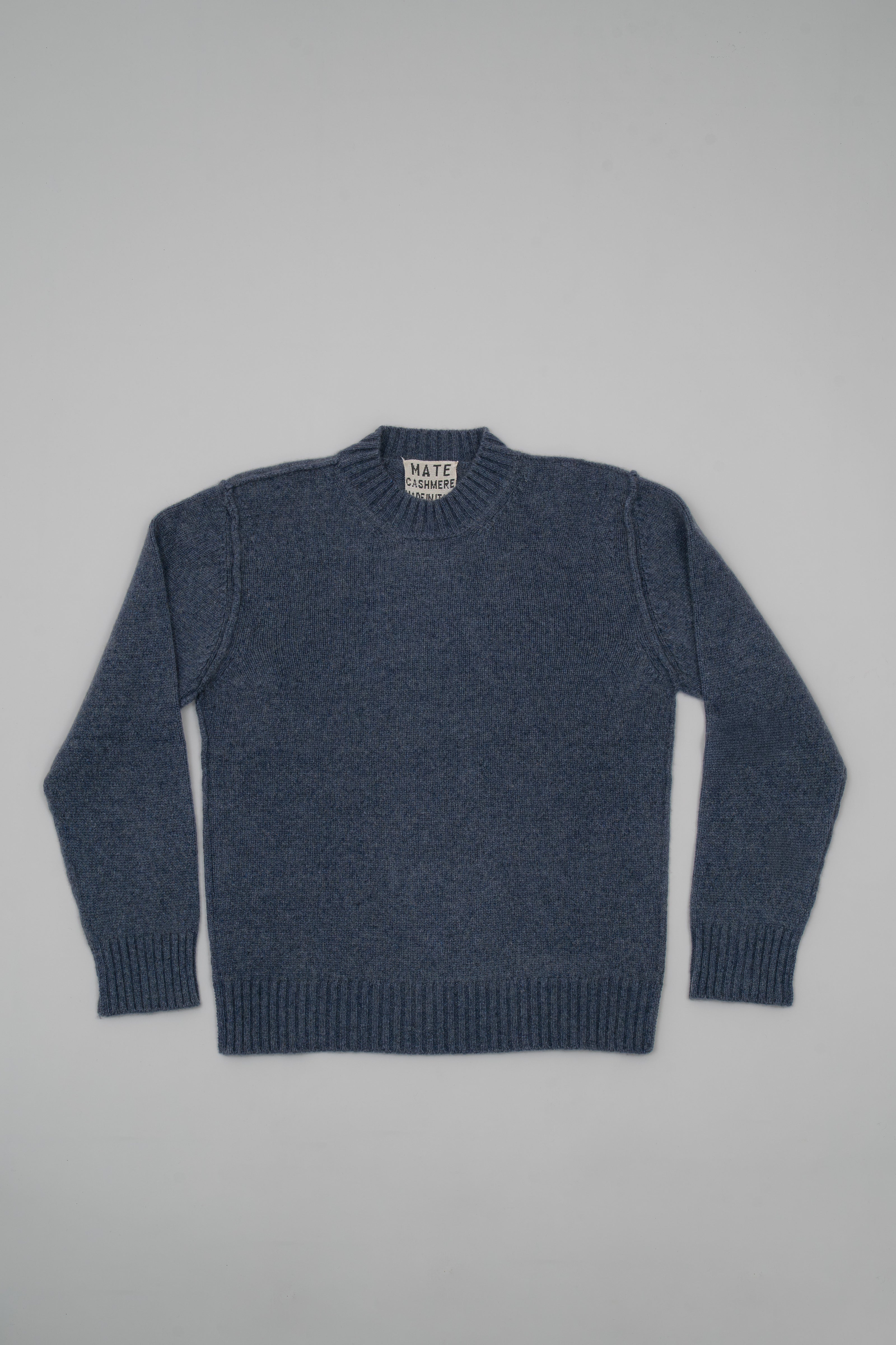 Cashmere sweater with exposed stitching