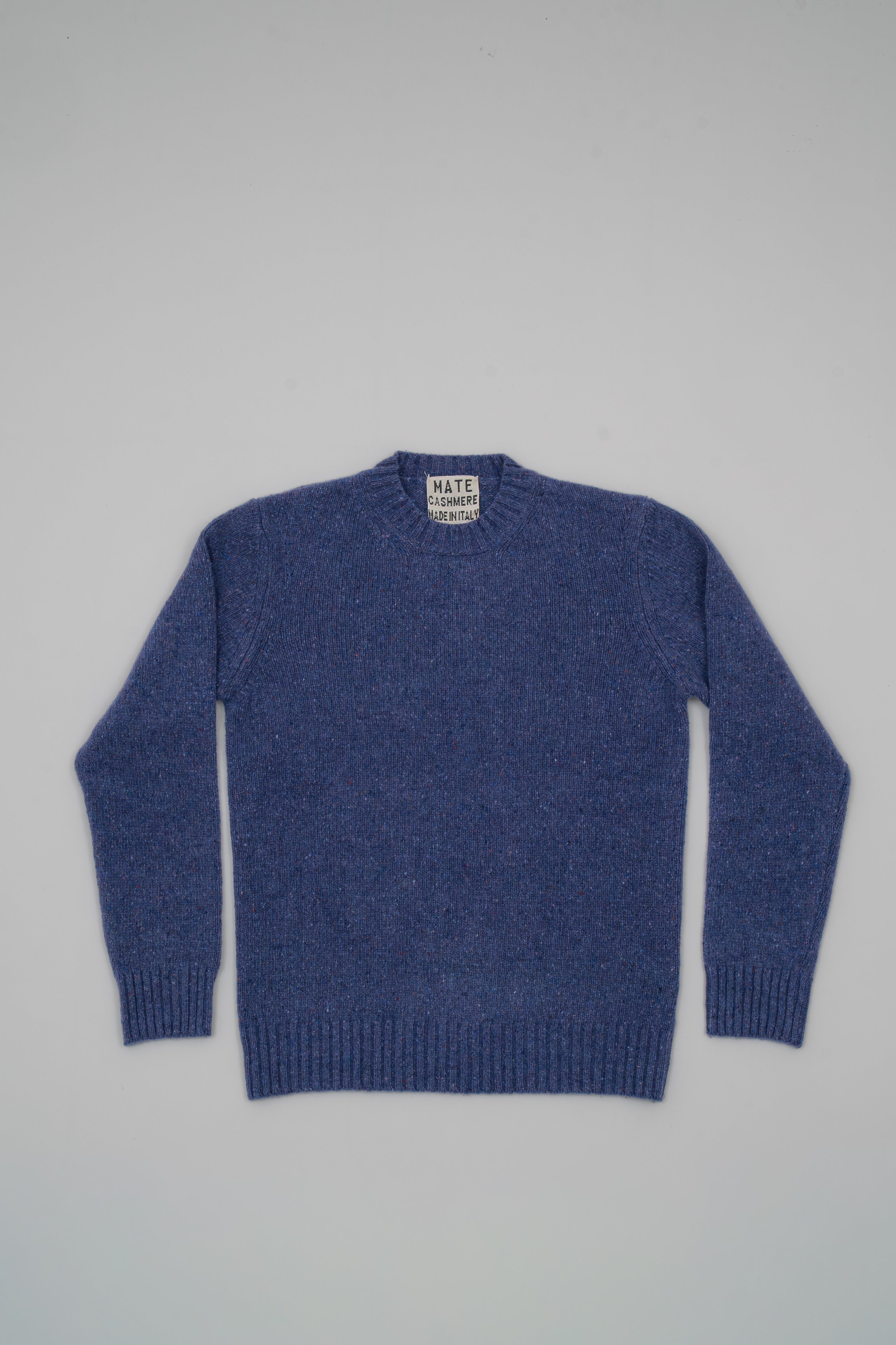Cashmere crew neck with buttons