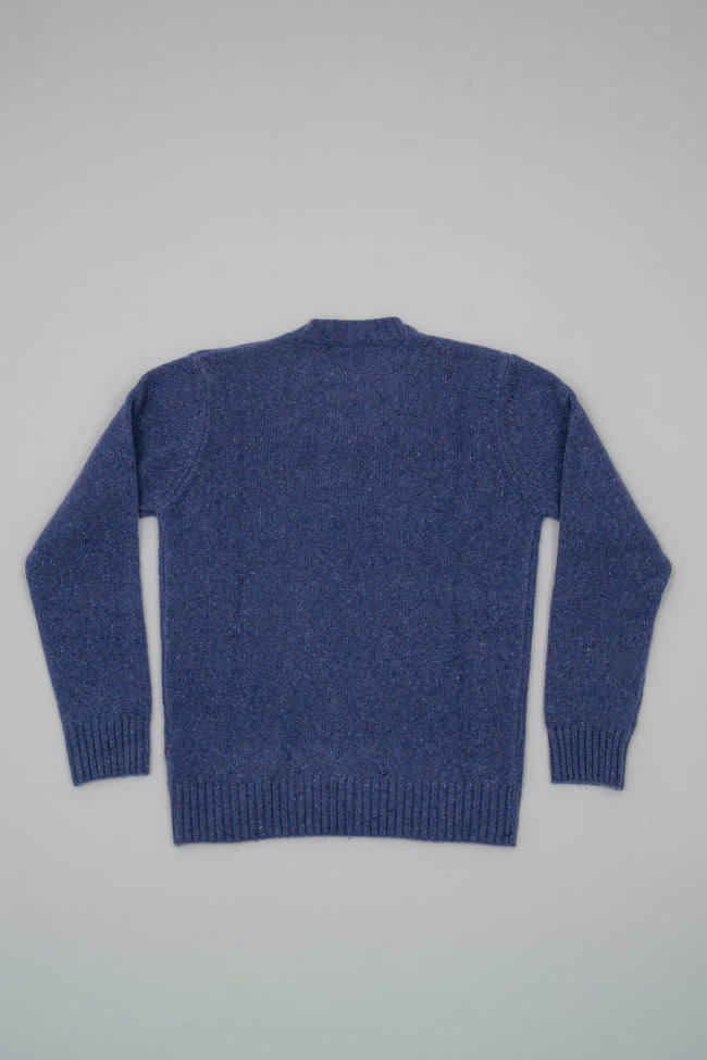 Cashmere crew neck with buttons