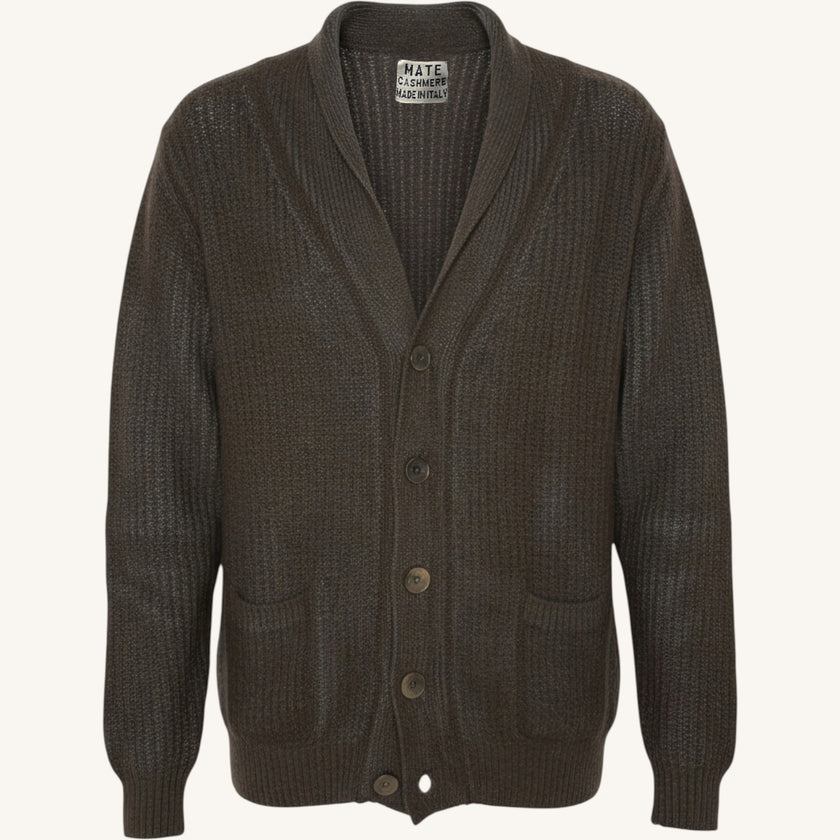 Cardigan con bottoni spray in cashmere