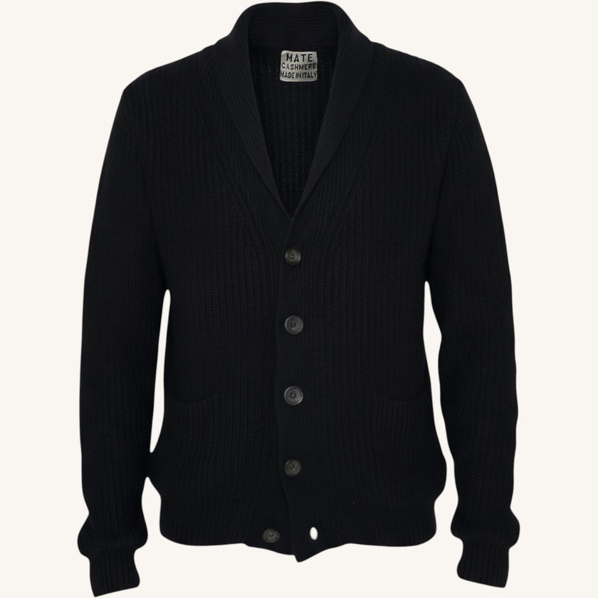 Cardigan con bottoni spray in cashmere