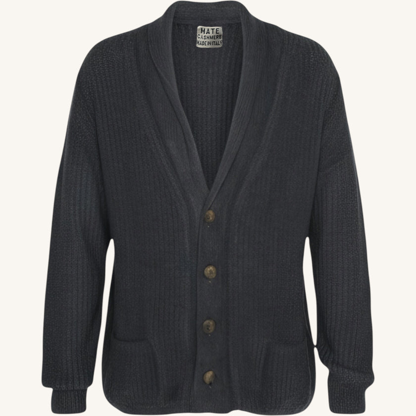 Cardigan con bottoni spray in cashmere