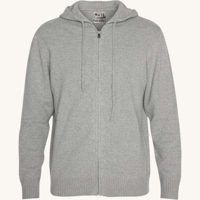 Maglione Full Zip con cappuccio in cashmere