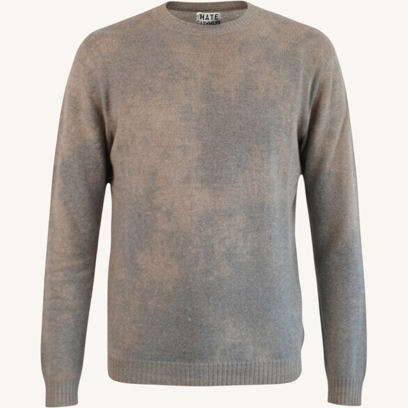 Maglione girocollo in cashmere lino - tie dye fatto a mano
