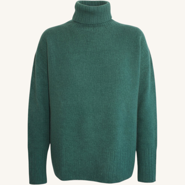 Maglione collo alto effetto infeltrito in cashmere