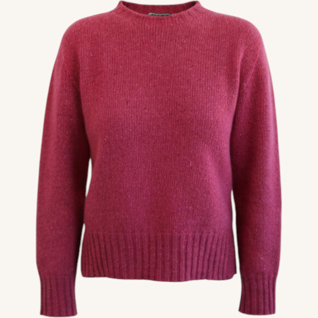 Maglione girocollo melange in cashmere