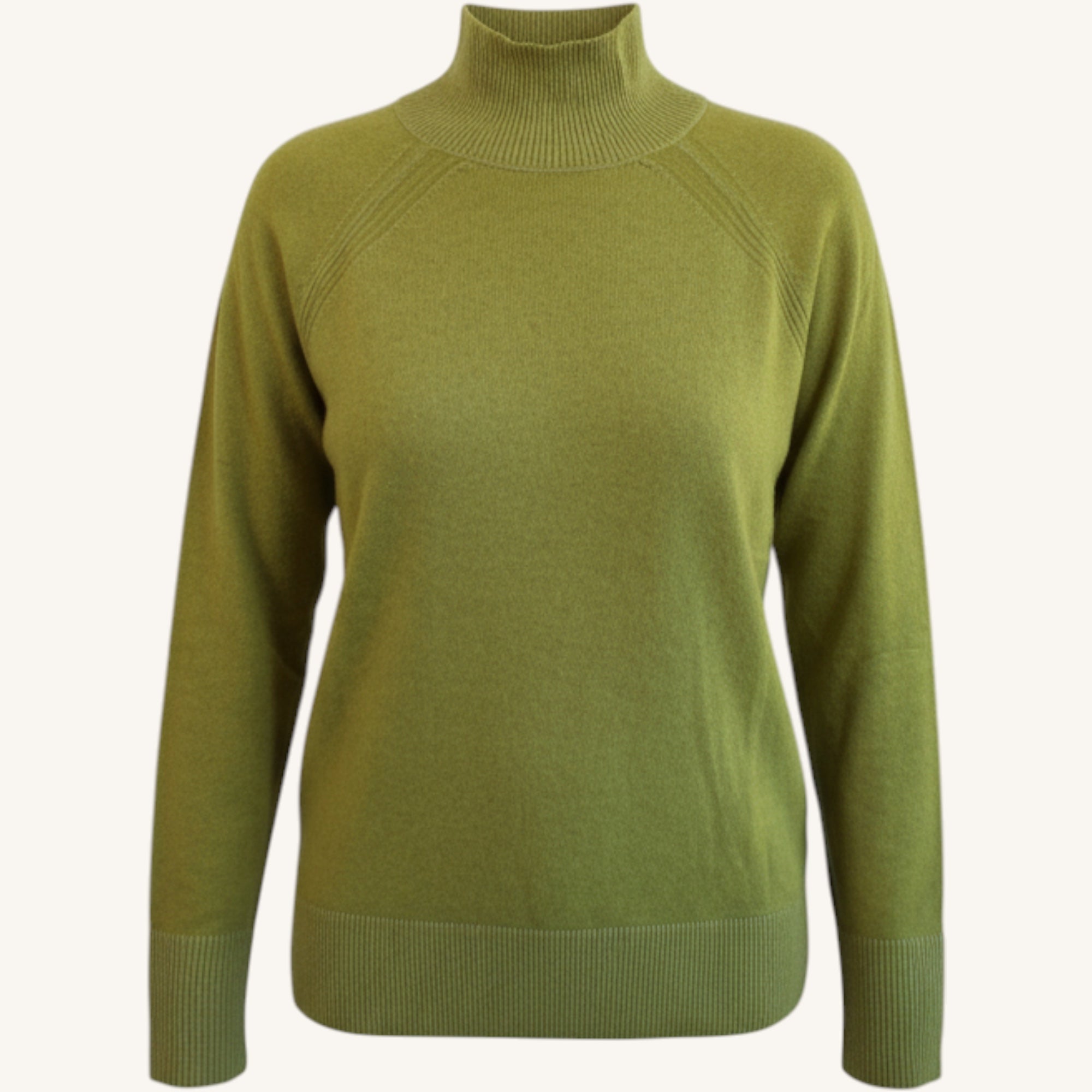 Cashmere mock neck sweater, fast dyed