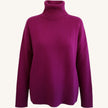Maglione collo alto con spacchi in cashmere