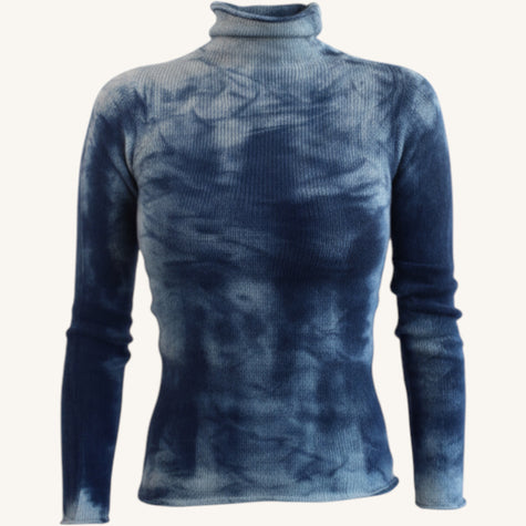Maglione collo alto tie dye