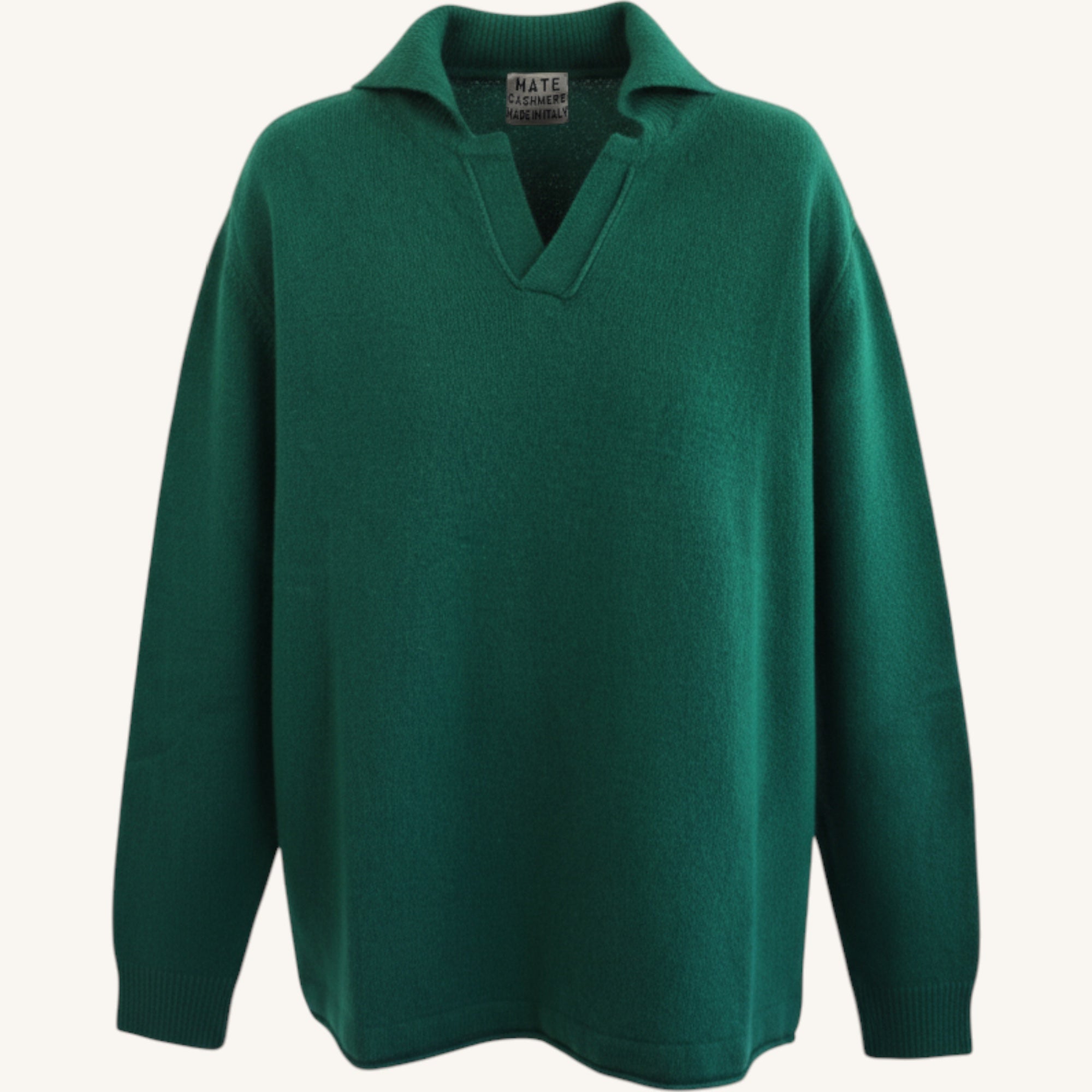 Unisex oversized cashmere polo shirt