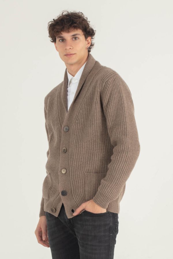 Giacca sciallata in cashmere rigenerato corda 1