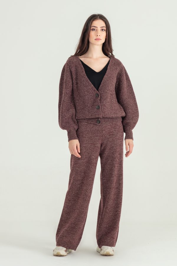 pantalone e giacca in cashmere filo mouliné due colori bordò 1