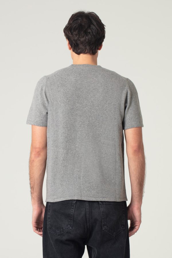 t-shirt uomo in cashmere rigenerato colore grigio medio 2