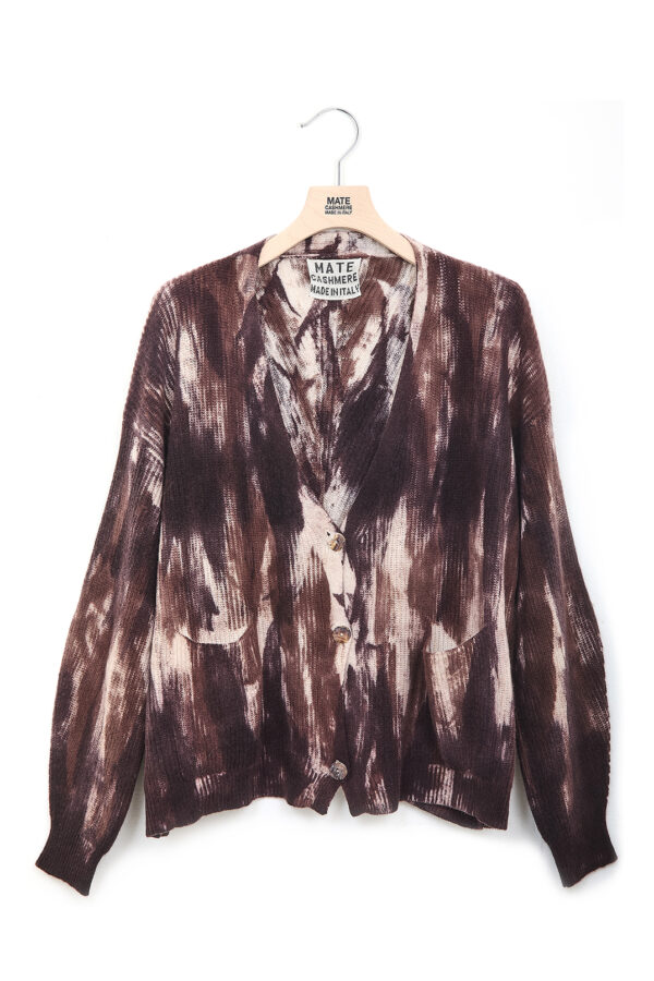 Tiedye Cardigan Marrone Still