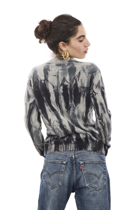 Maglione Girocollo Tie Dye Nero