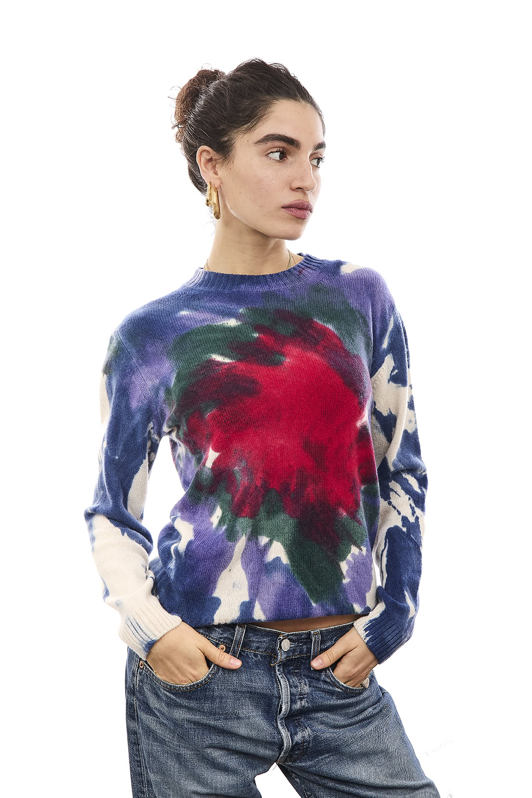 Maglione Girocollo Tie Dye Rosso