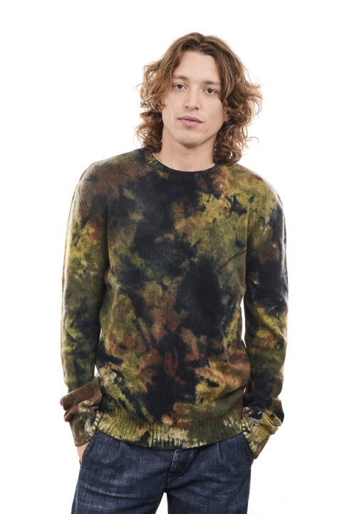 Maglione Girocollo Tie Dye Macchie Mix